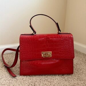 Kate Spade Red Crocodile-Embossed Handbag